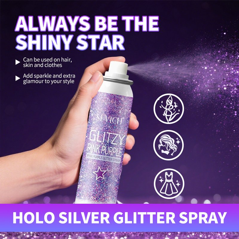 Wholesale OEM 150ml Christmas Nightclub Party Body Hair Clothes with Starry Sky Color Sparkle Glitter Spray