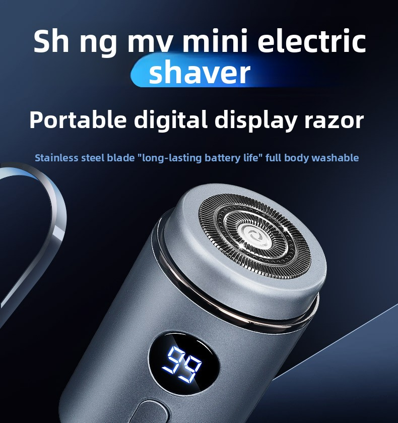 Mini Portable Stainless Steel Shaver Electric Shaver Rechargeable Full Body Washable Men's Shaver