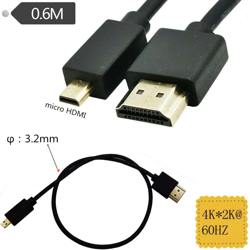 Ultra Slim 4K HDMI Cable for HDTV, 3D, and Audio