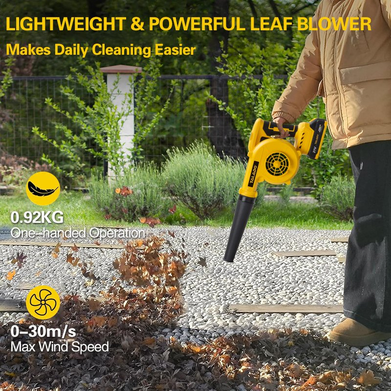 Powerful 21V Cordless Electric Leaf Blower with Brushless Motor