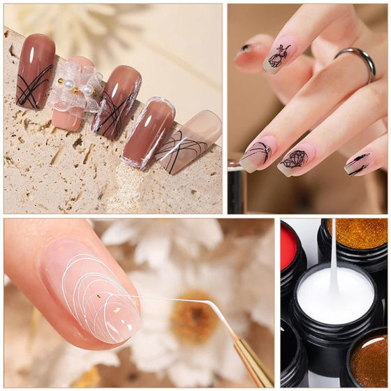 Factory Direct High-Quality UV Spider Gel for Nail Art Custom Logo 6-Color Glitter LED UV Spider Gel