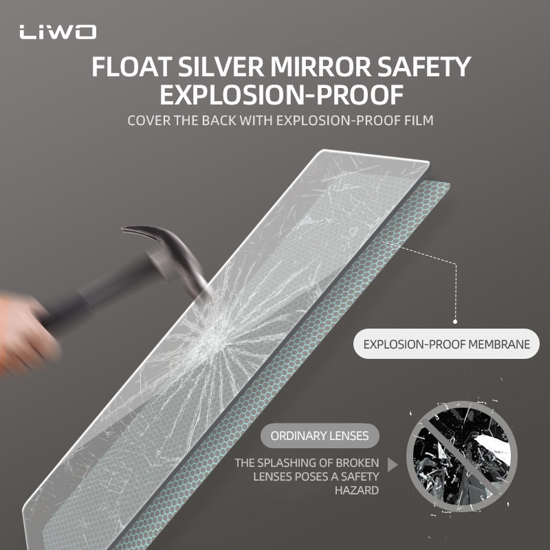 Modern Furniture Frame-Less Wall-Mounted Frame-Less Dressing Full-Length Rectangular Mirror with Single-Sided Durable Explosion-Proof Home Hotel Furniture