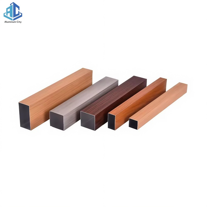Wooden Grain Aluminum U Shape Stretch Baffle Ceiling Aluminium Suspended Strip Ceiling