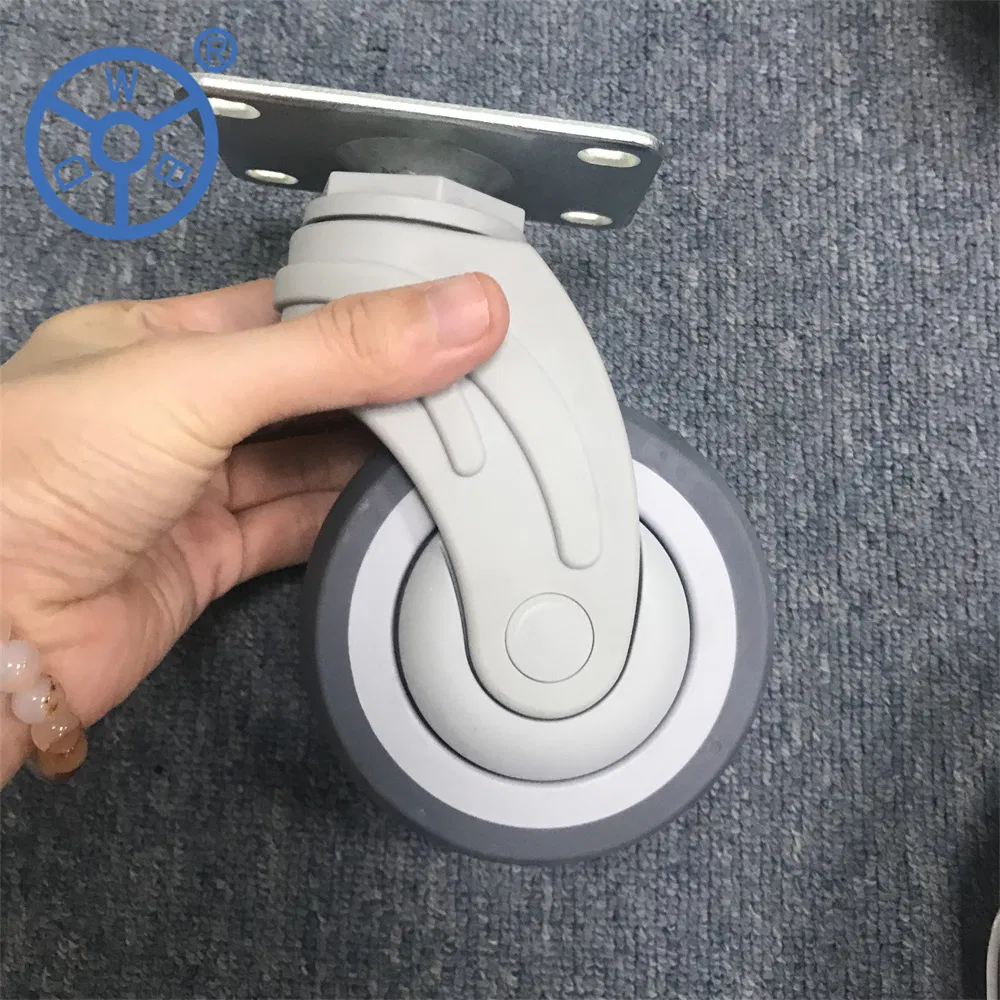 Wbd Hot Seller TPR 3 4 5 in Double Ball Bearing Medical Caster Wheels for Hospital Beds