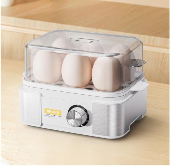 Electronic Egg Cooker (6-Egg) : Timer, Anti-Dry, Precise Doneness