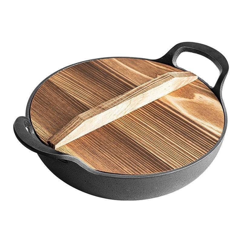 Чугунная литая кастрюля-сковорода с двумя ручками, 2.5 л