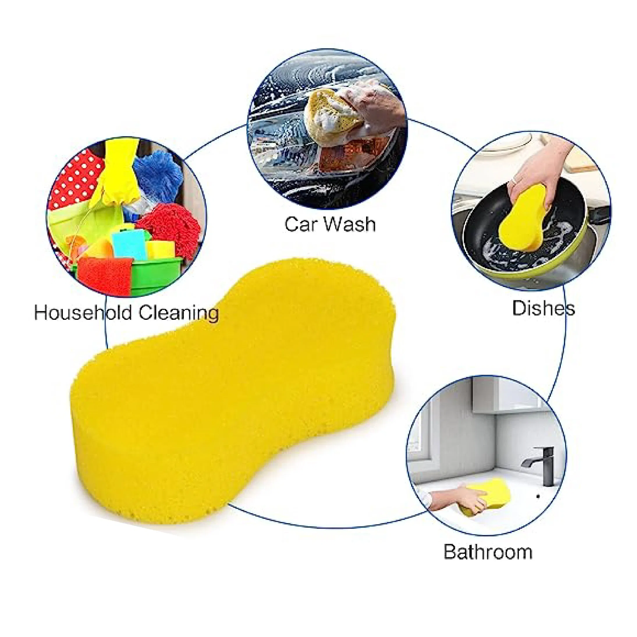 6"X4"X2" Cleaning and Washing Sponge Non-Dross Cleaning Sponge Tile Ceramic Sponge