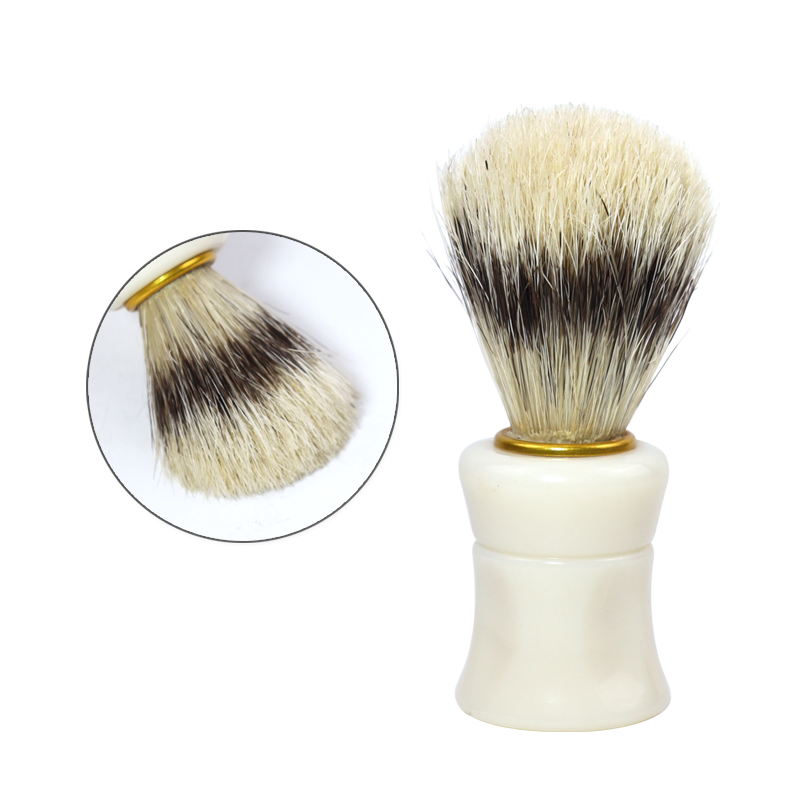 Luxury 100% Pure Badger Ultra Heavy Acrylic Travel Self Foaming Shave Brush Large Fast Lather White Handle Shaving Brush