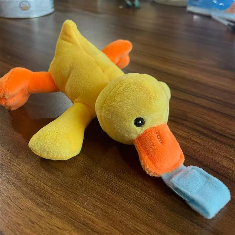 2025 Small Yellow Duck Plush Toy with Baby Silicone Pacifier