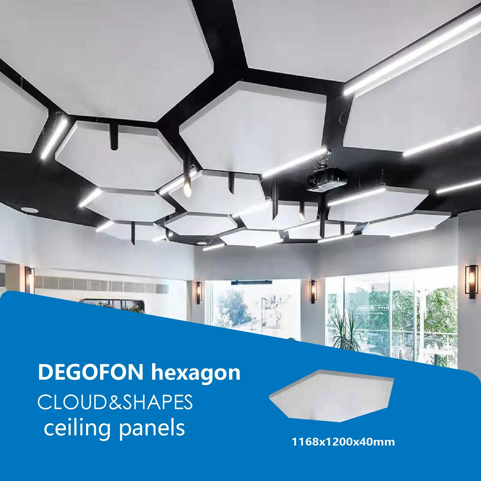 Circle Shape Free Suspension Acoustic Panels Sound-Absorbing Ceiling Panels