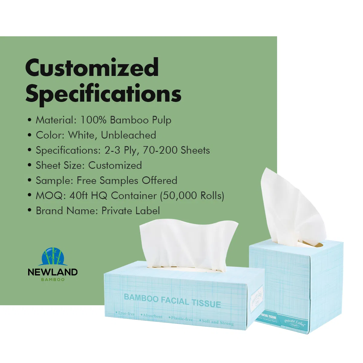 Soft Bamboo Pulp Facial Tissue Box Wholesale OEM Customized Tissue