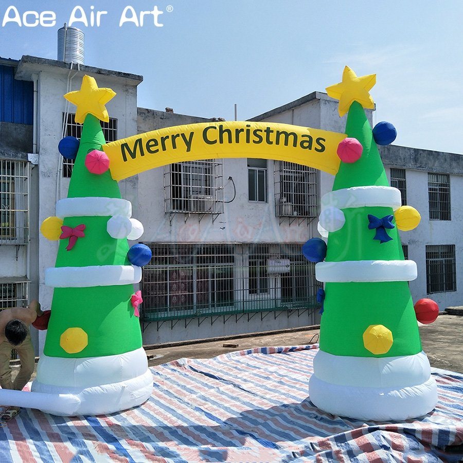 Custom Inflatable Christmas Tree Arch for Yard Decoration Xmas Advertising