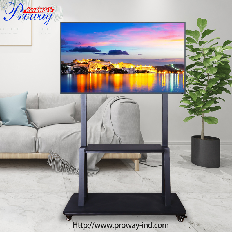 Commercial Mobile Large TV Mount Stand Cart Fixed TV Rolling Cart LCD Big Size TV Trolley Floor TV Carts with Wheels