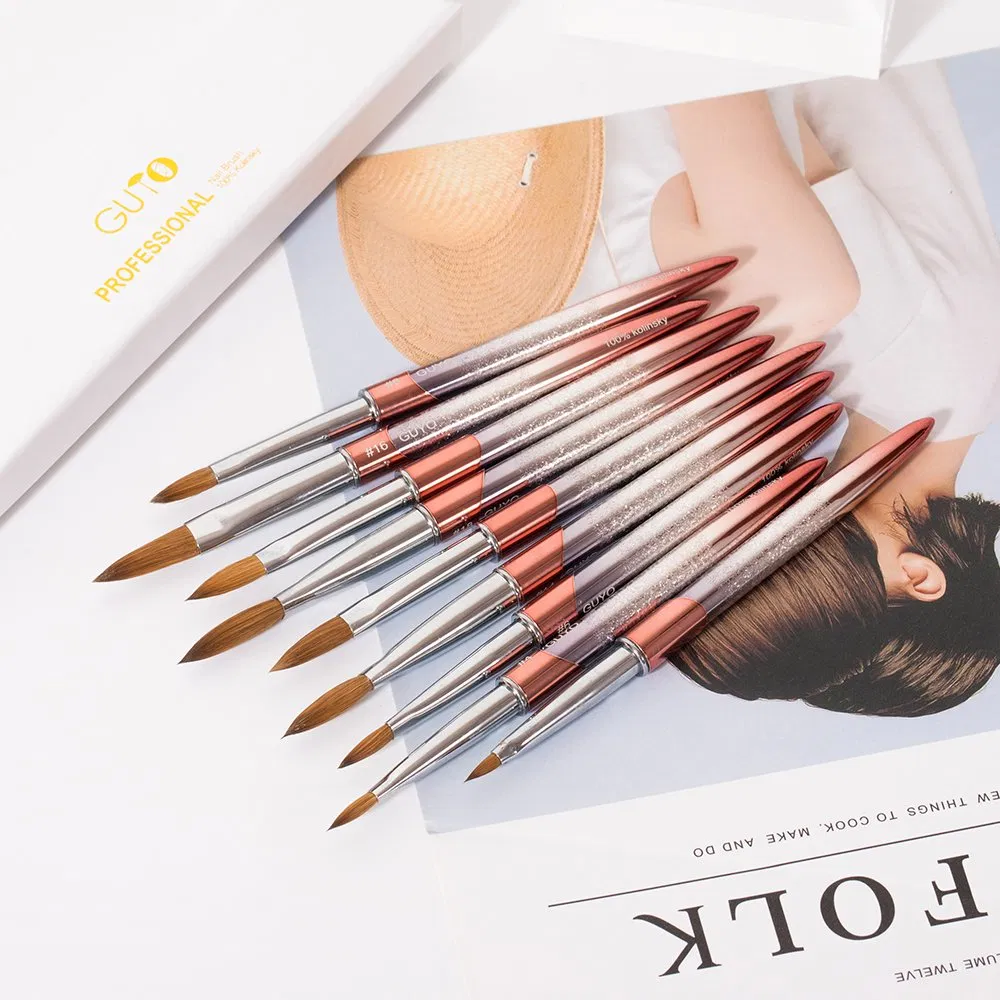 #14 Guyo Metal Handle Pure Sable Acrylic Brush for Nail Beauty