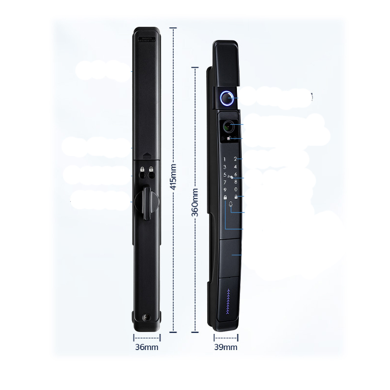 3D Face Fingerprint Code Thin Smart Lock for Wooden Door, Alum. Door