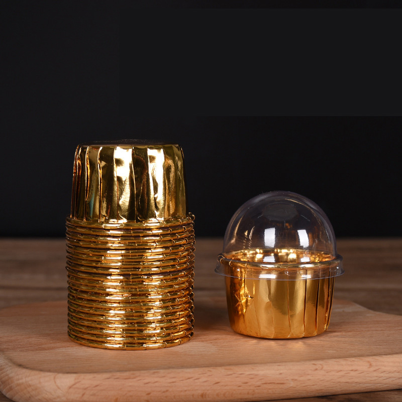 Party Cupcake Cups Disposable Foil Muffin Liners Cupcake Baking Cups Aluminum Cupcake Holders with Lid