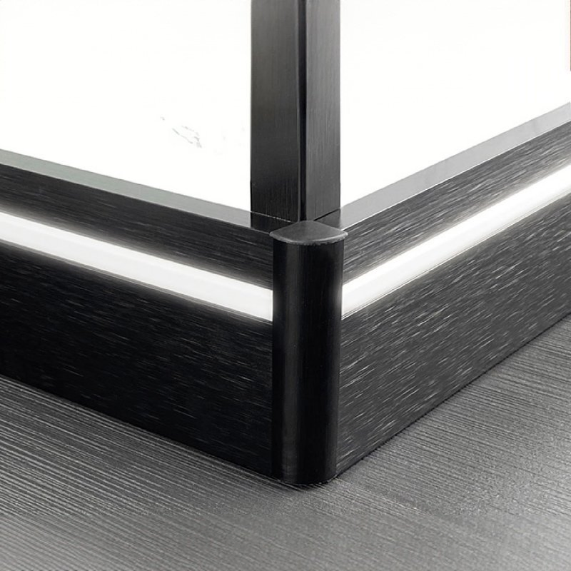 Aluminum Baseboard Skirting Kickboard, Polar White Finishes Available Worldwide, Customizable