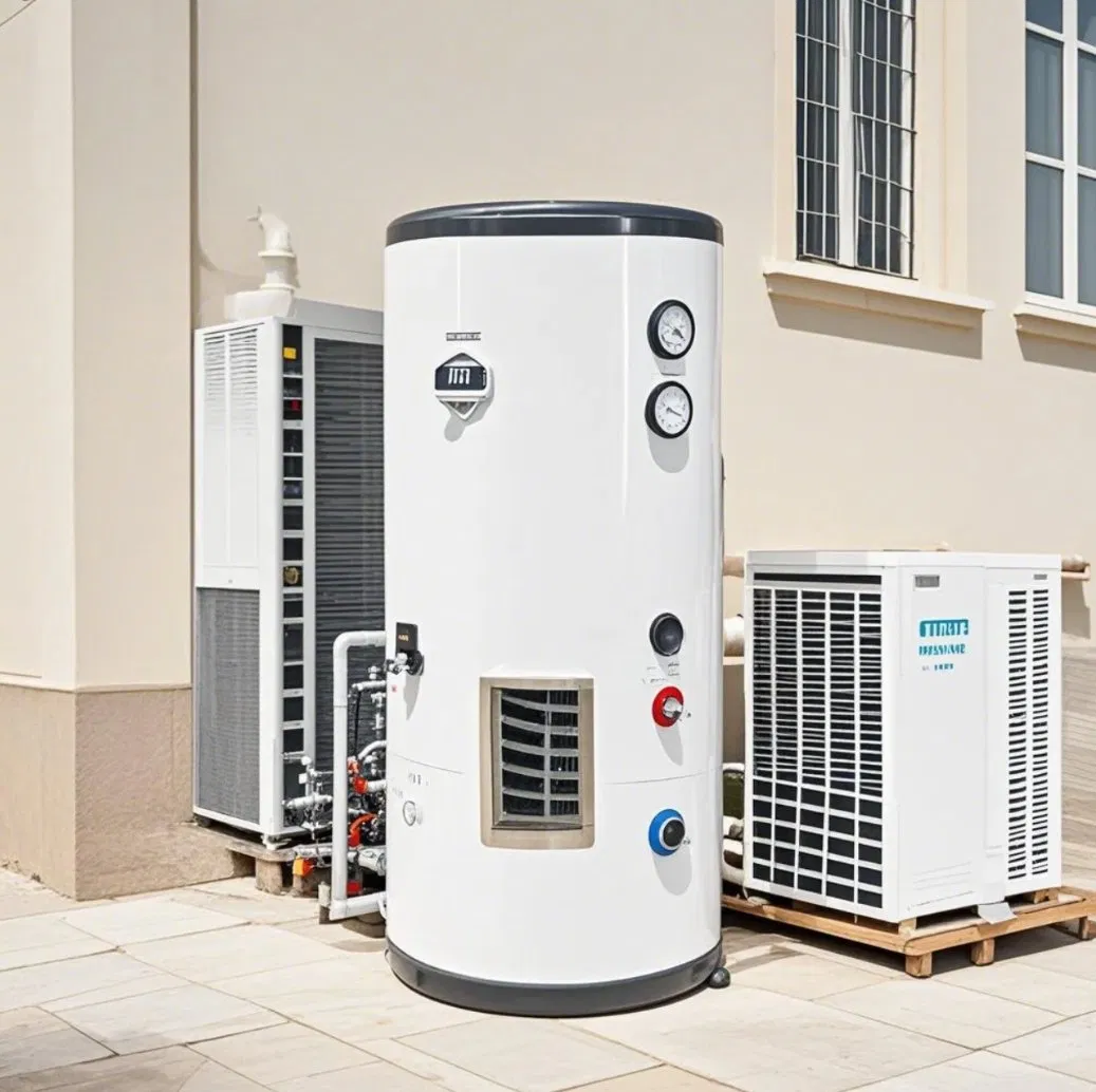 China Dimei 800L Pressurized Air to Water Heat Pump Buffer Tank with Heat Exchanger Coil