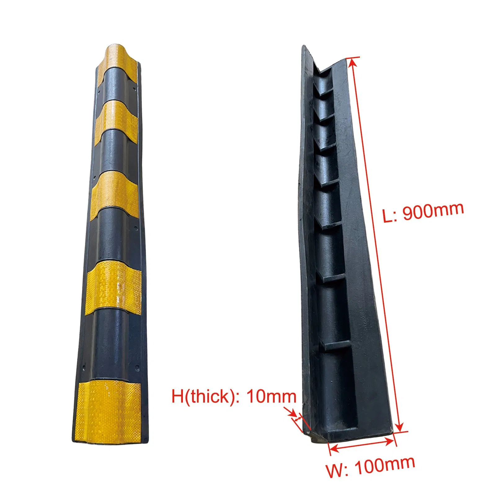 Reflective Yellow Strip Rubber Wall Corner Guard, 900m Garage Guards for Parking Garages and Warehouse Columns
