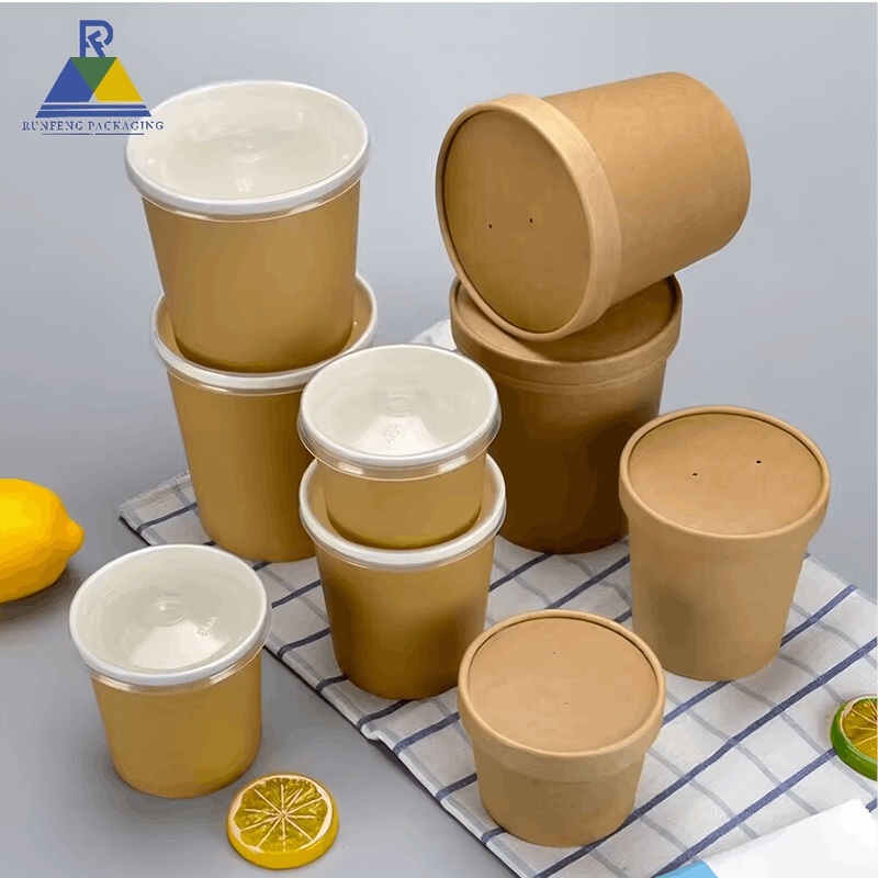 Custom Disposable Kraft Soup Paper Bowl Eco-Friendly Biodegradable Packing Bowl