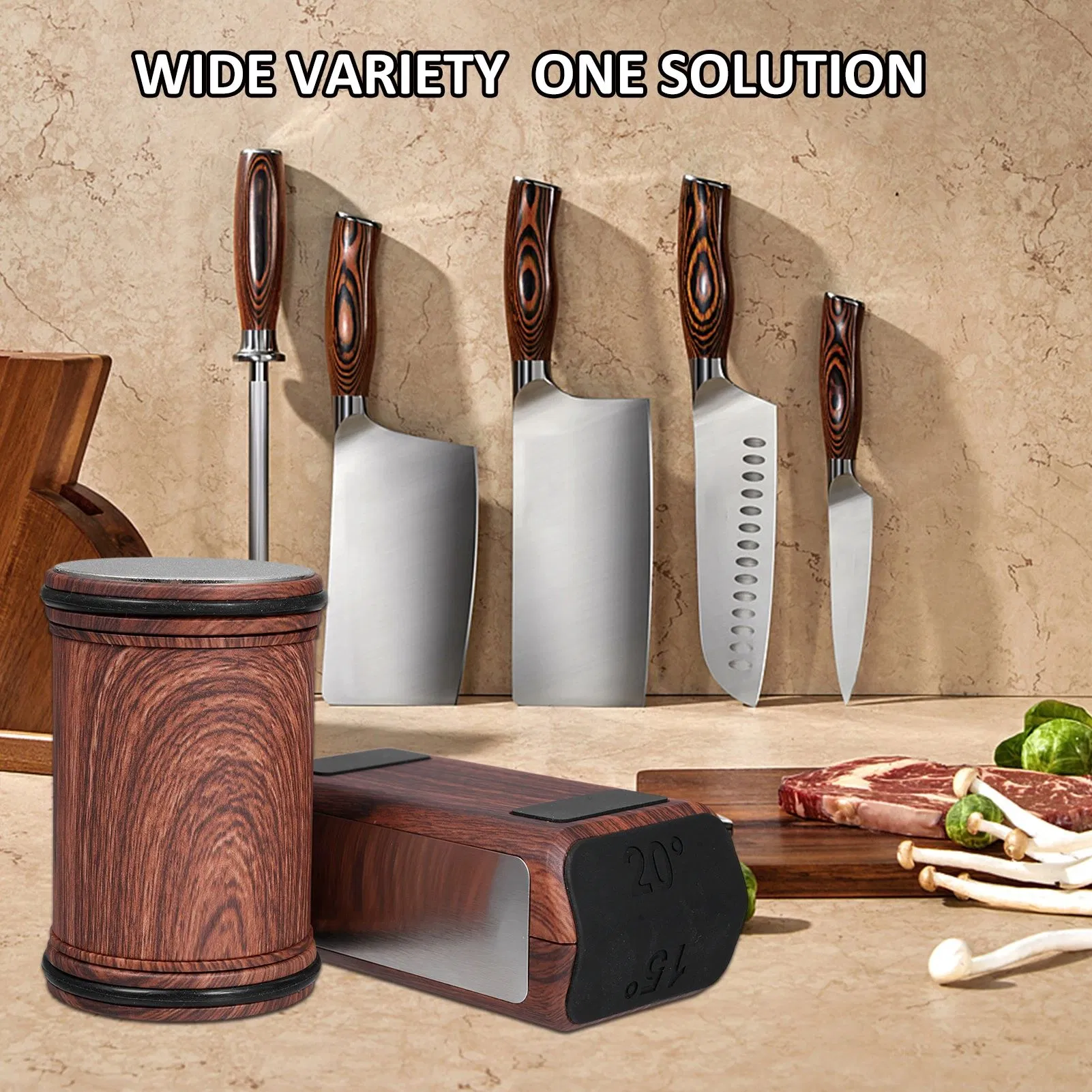 Rolling Knife Sharpener, Knife Sharpener with 15 Degree and 20 Degree Wbb29978