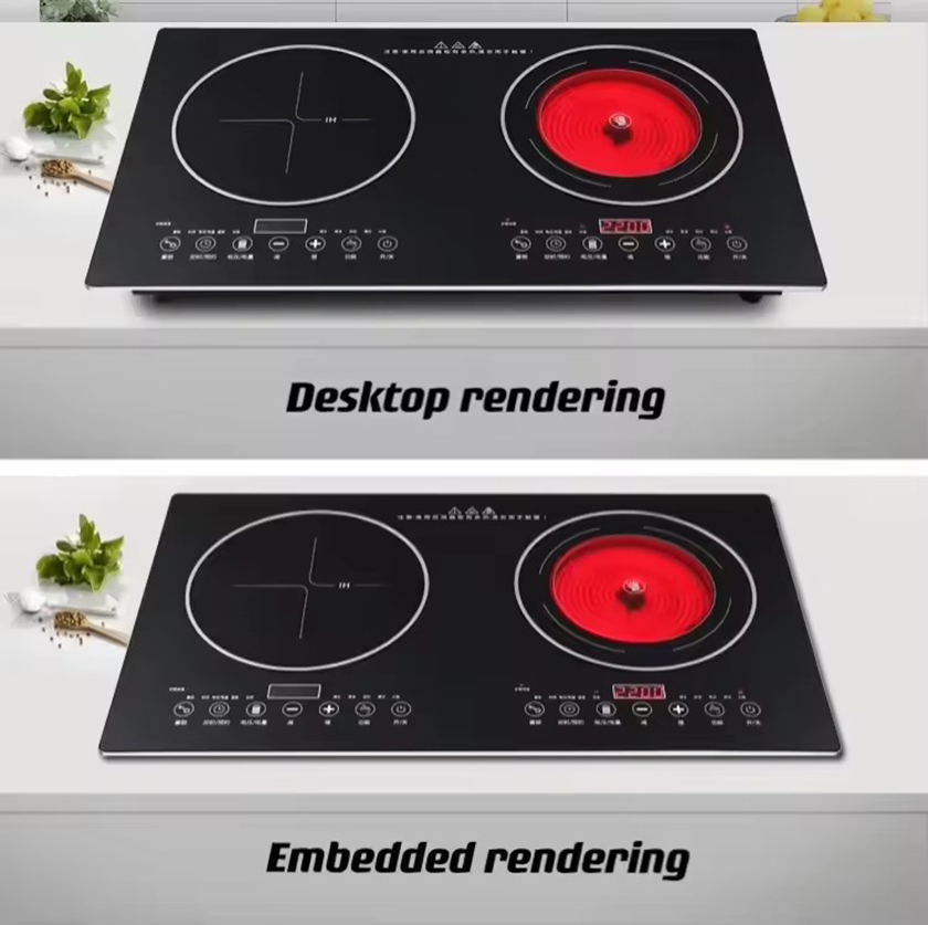 Double Burns Built-in Infrared Cooker, Sensor Black Ceramic 2 Burner Hob /Double Electric Hot Plate Cooker Price Touch Control