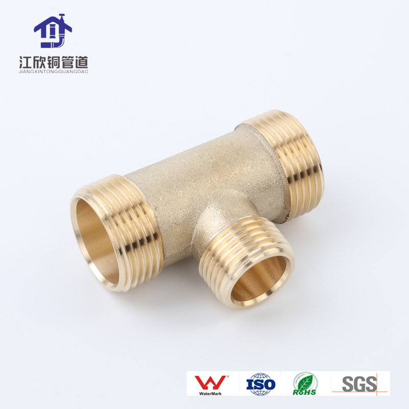 Lead-Free Brass Female Equal Tee Water Pipe Connector Health Usage