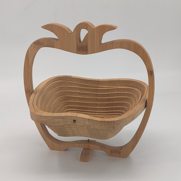 Bamboo Foldable Pineapple Shaped Veggie Holder Dried Tray Fruit Basket with Handle