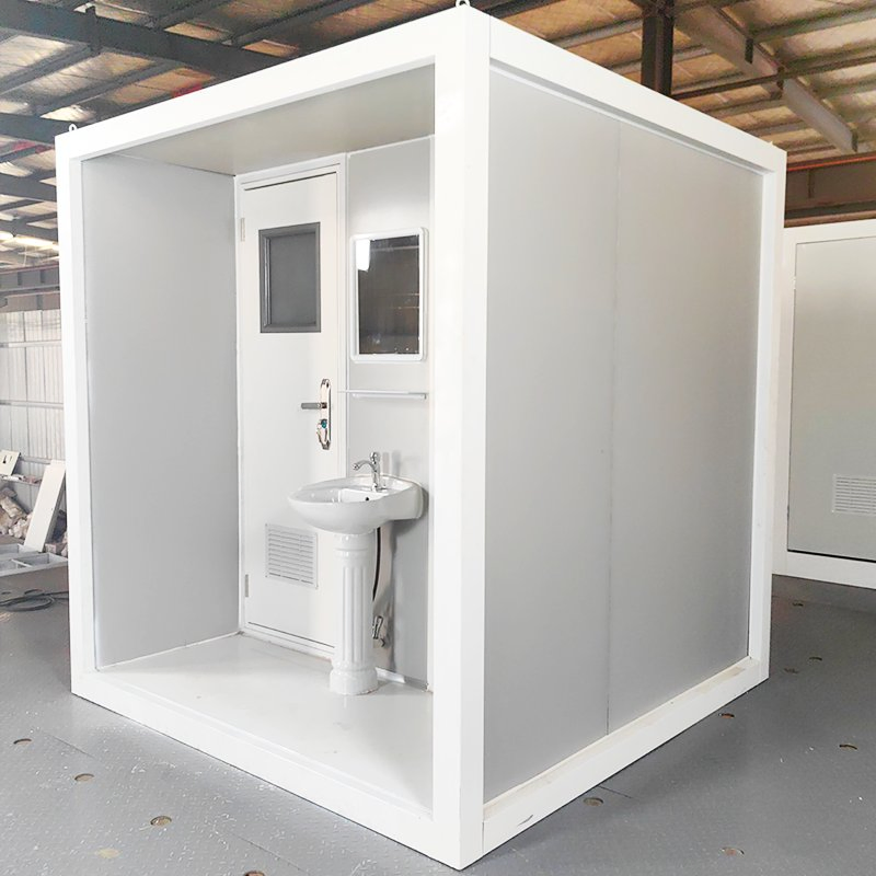 Portable Outdoor Toilet Made of HDPE Plastic with Foot Operated Pumps and and Big Waste Container for Public Prefab House