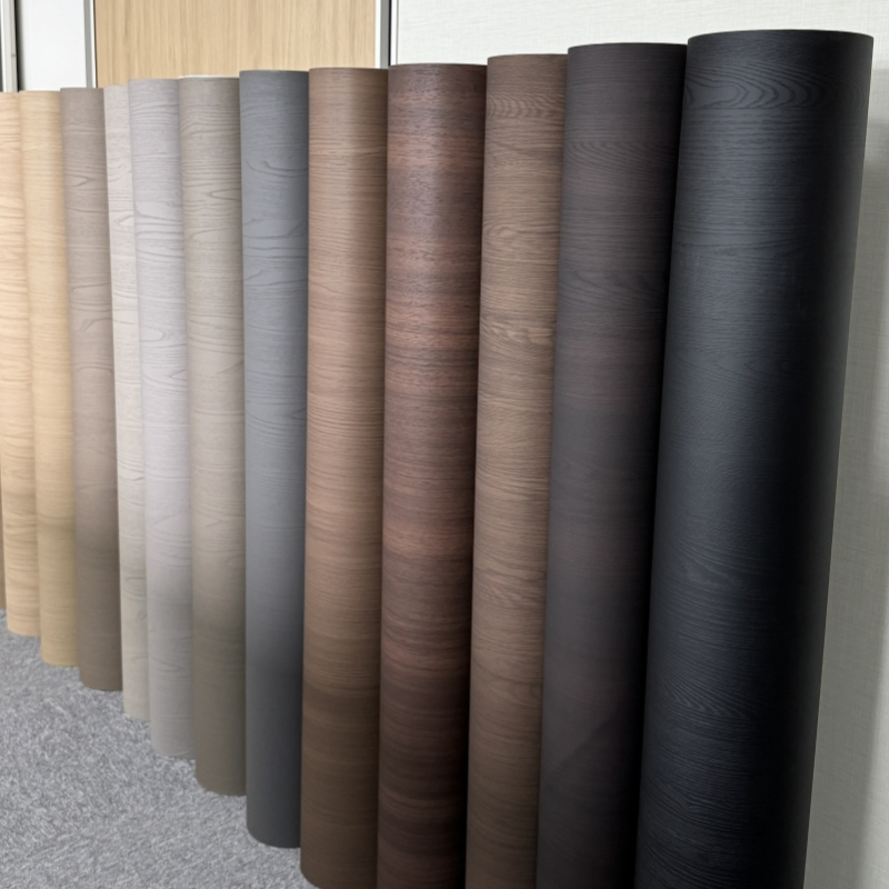 Wooden PVC Membrane Door Furniture Plastic Decorative Film PVC Membrane Door Skin Is Used for Indoor Doors