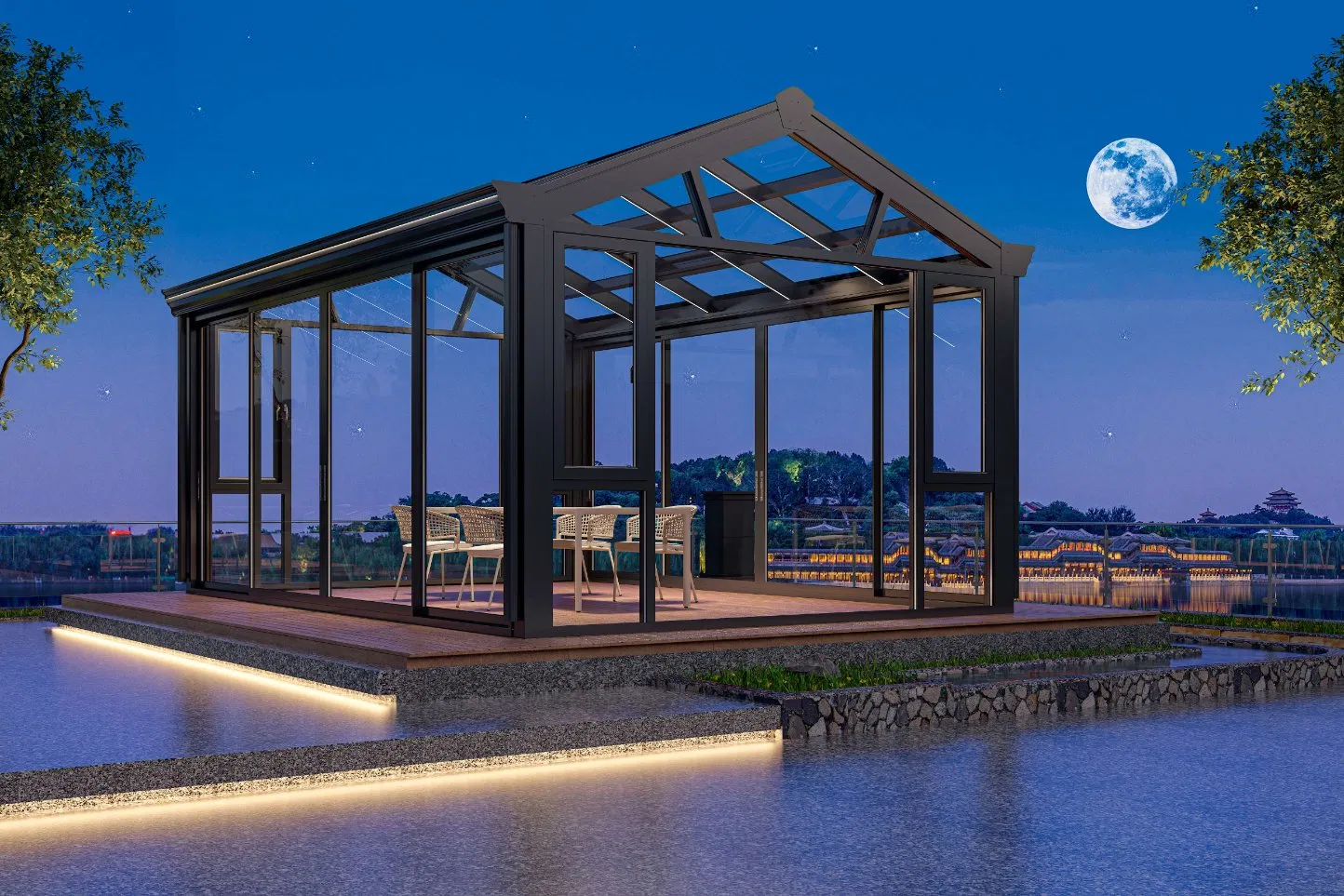 High-End Smart Livingroom Balcony Narrow Door Metal Aluminium Tempered Glass Sliding Balcony Glass Entrance Doors Meash Windows