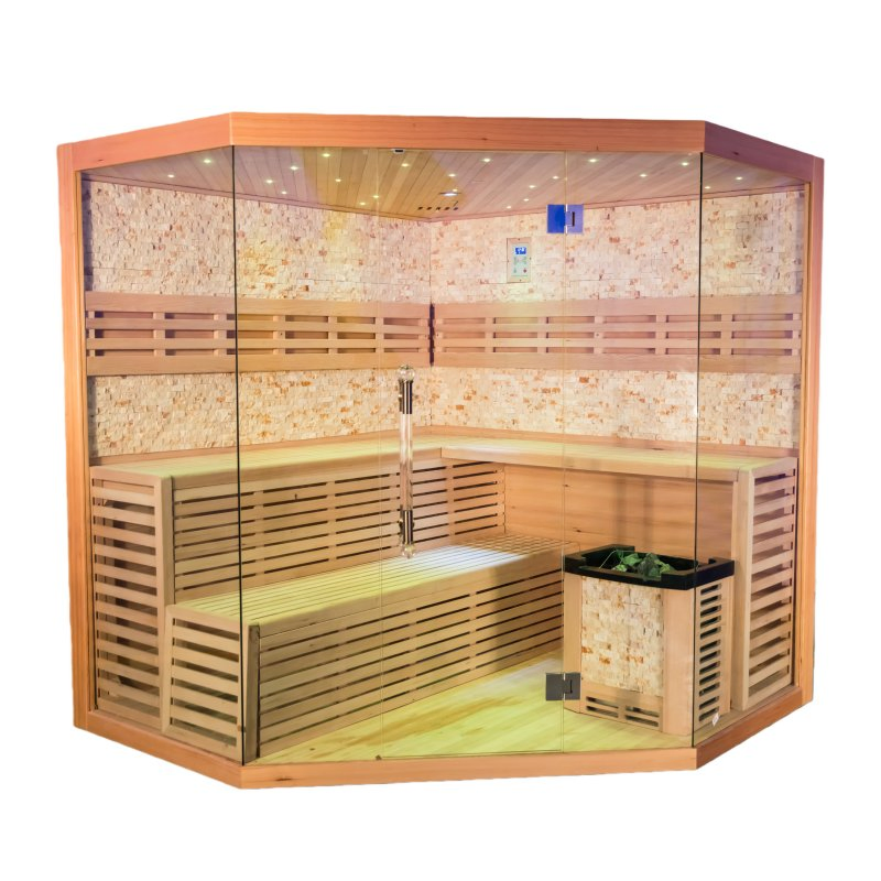 Семейная уличная сауна с душем из натурального дерева