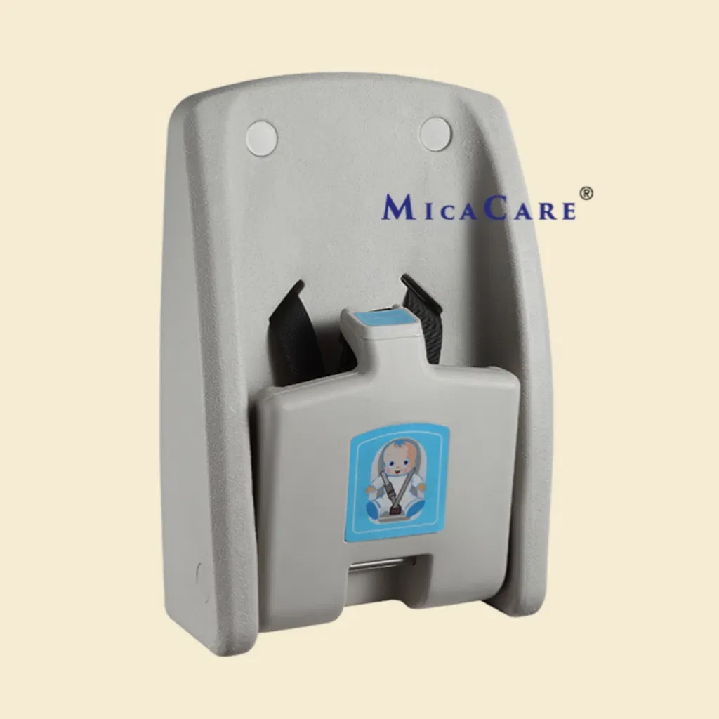 HDPE Wall Mounted Baby Chair with Raise Side Guardrai and Safety Belt
