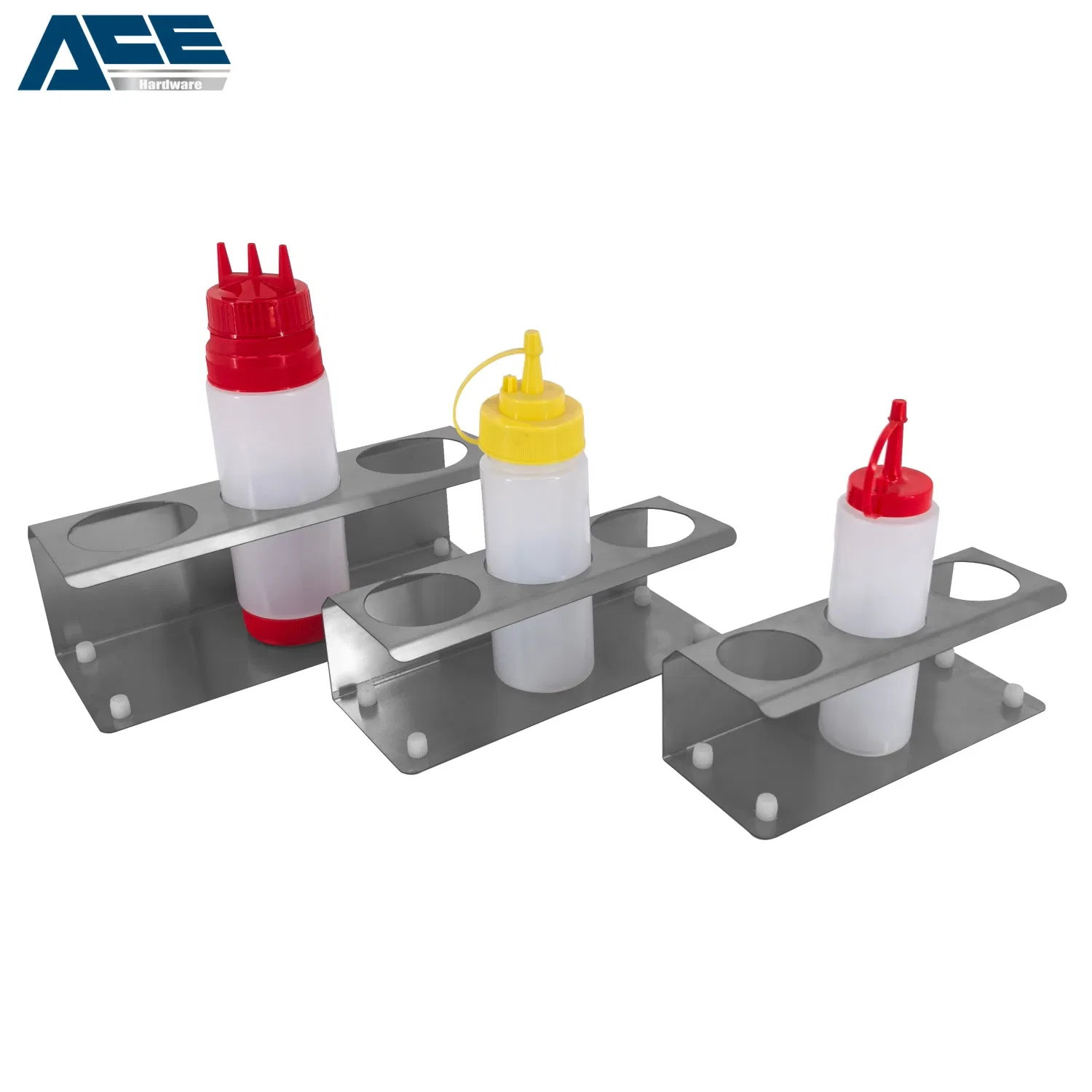 Commercial Stainless Steel Sauce Bottle Rack - Countertop Seasoning Organizer for Restaurant