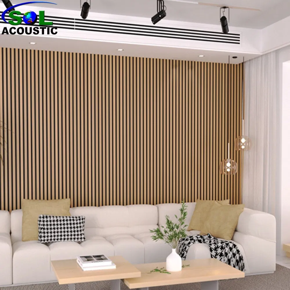 Sol Acoustic Wooden Wall Foam Panels Soundproof Wood Slat Acoustic Wall Panels