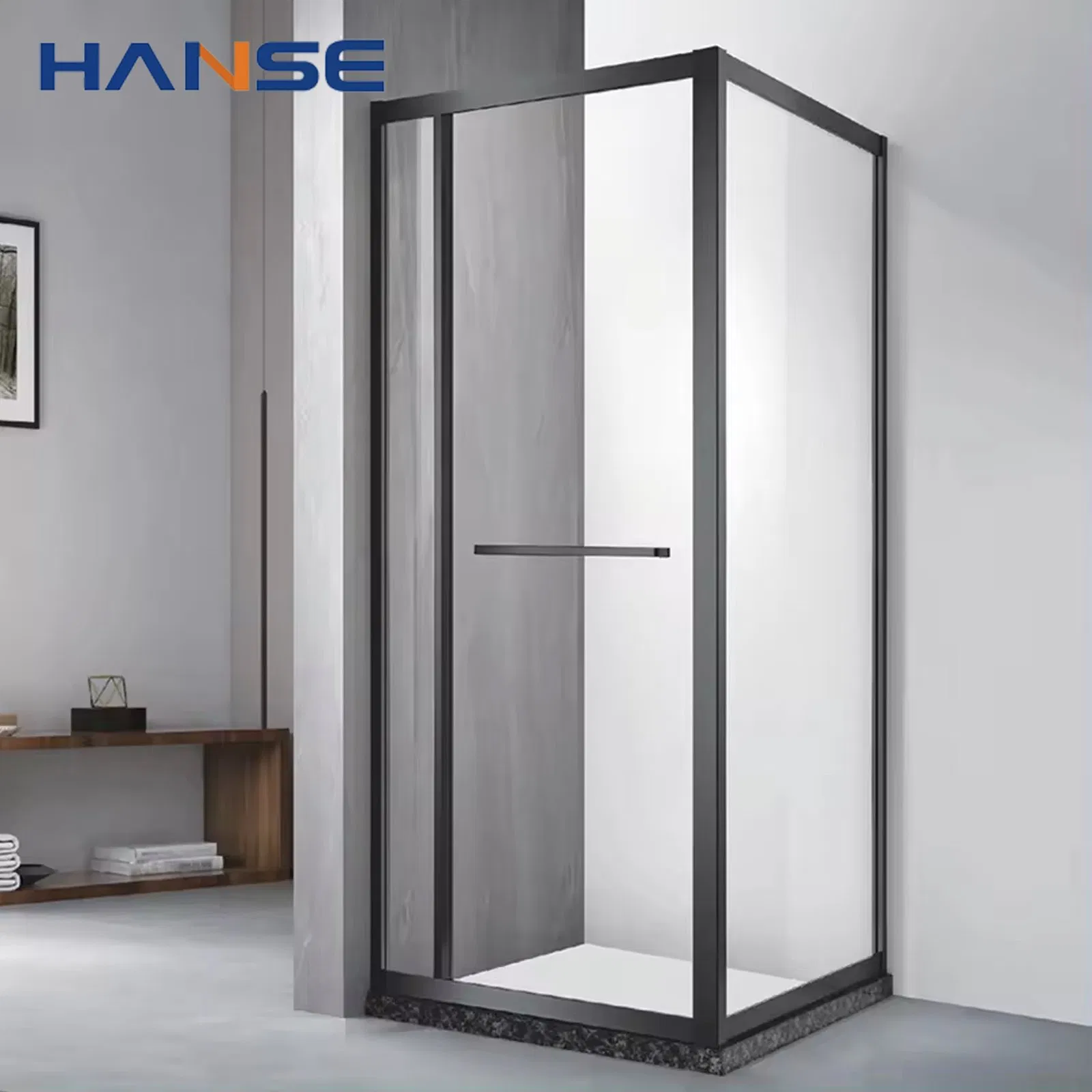 Modern Design Rectangle Shape Bathroom Glass Shower Door Aluminum Sliding Shower Room