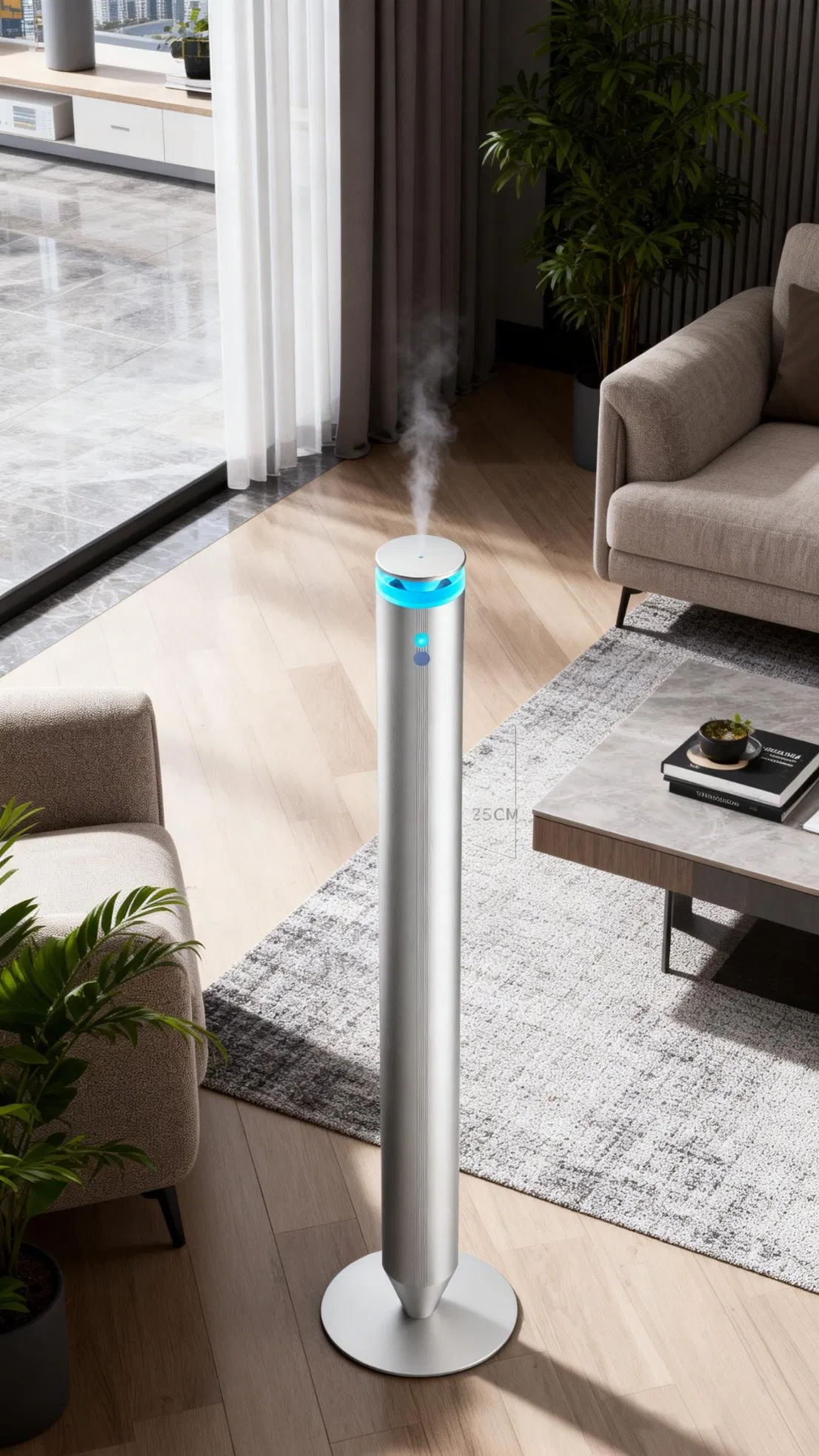 Professional Hotel Lobby Aluminum Floor- Standing Scent Diffuser Commercial Tower Essential Oil Aroma Diffuser Machine