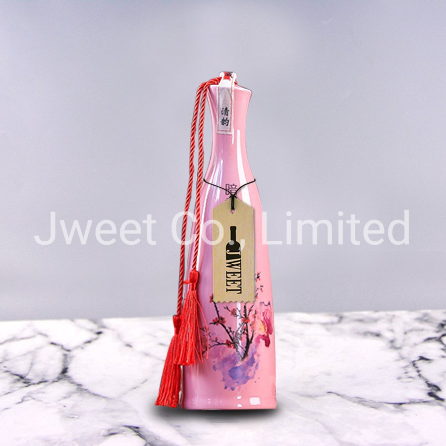 Color Coated Ceramic Wine Vodka Olive Oil Bottle with Decal Printing