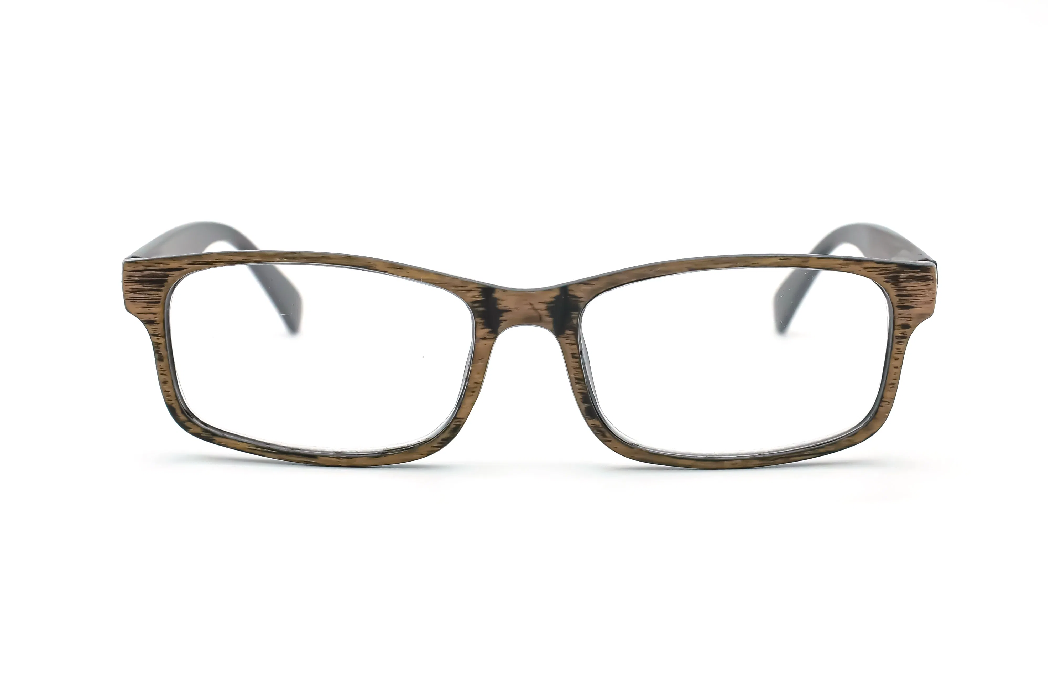 Classic Square PC Reading Glasses with Transfer Wooden Grain Pattern