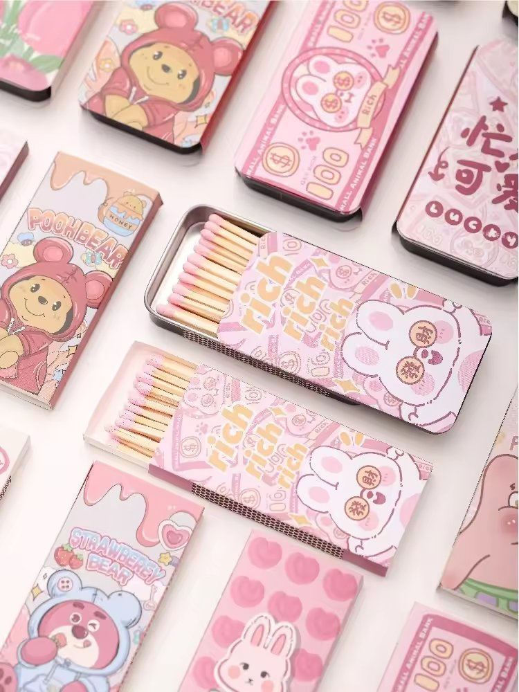 Luxury Custom Logo Color Matches Long Matchbox with Wooden Bulk Customized Match Boxes