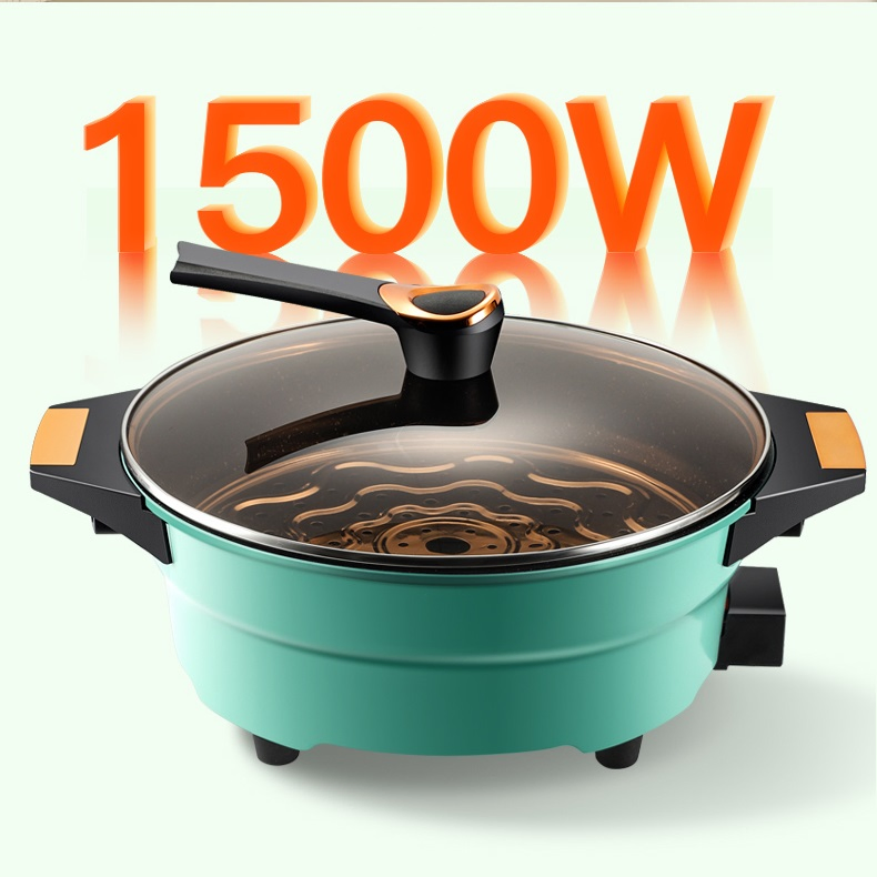 12 Inches Round Electric Non-Stick Skillet All-in-One Pan 1500W