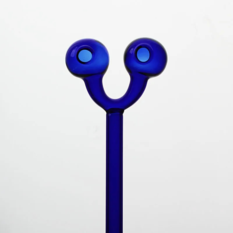 Smoking Pipes Mixed Colorful Pyrex Oil Burner Glass Pipe 14cm Length Mix Colors with Round Head