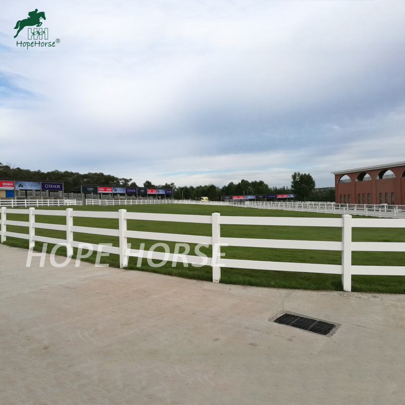 PVC Horse Fence with 3 Heavy Rail/4 Rail for Horse Racecourse/Race Track Horse Fence