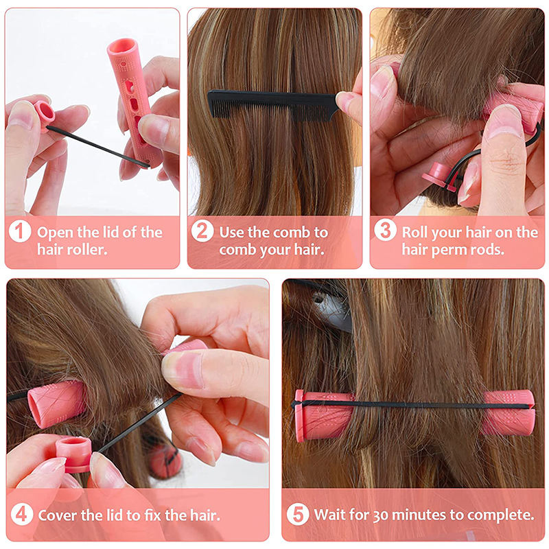 Набор пластиковых бигуди для холодной завивки, 5 размеров