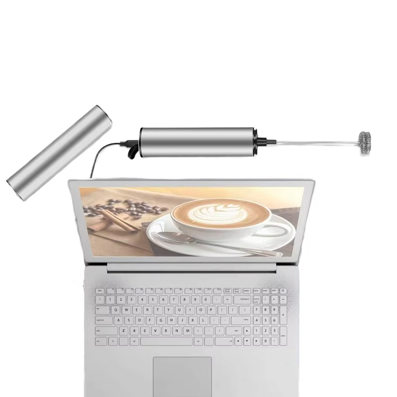 Hot Selling White Foam Maker Stainless Steel Kitchen Handheld Battery Operated Household Hand-Held Coffee Milk Frother
