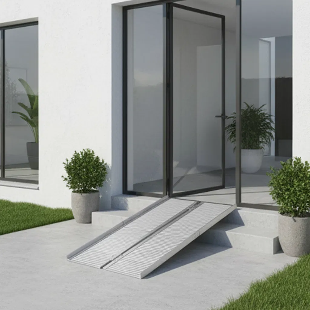 Aluminum Manual Foldable Wheelchair Ramp 600lb Capacity Car Van Minivan Life for Disable Users