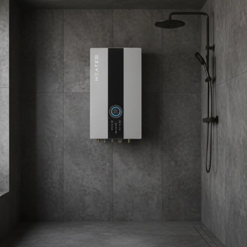 Efficient Electric Wall-Mounted Boiler in Silver with Closed-Type Dual Pumps