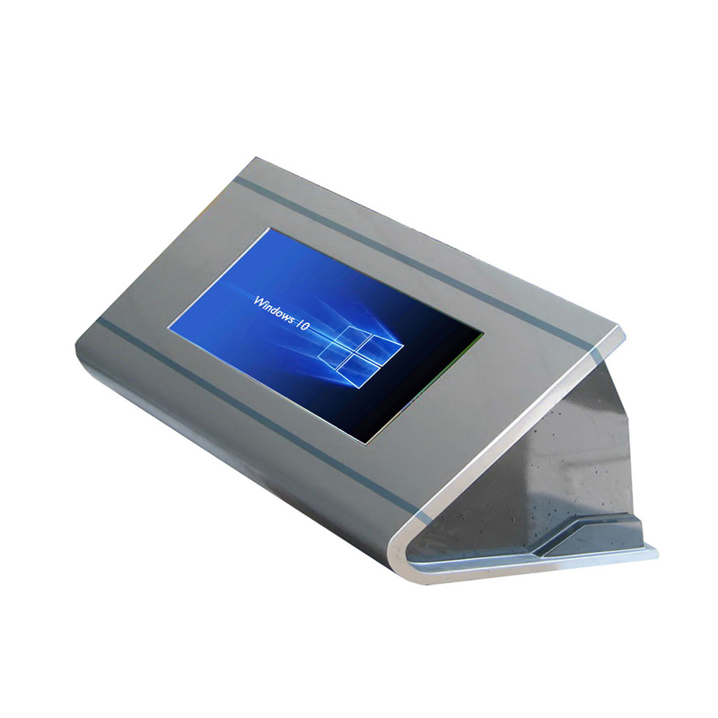 Desktop Space-Saving Touchscreen Kiosk with Wide-Screen Display and IR Touchscreen