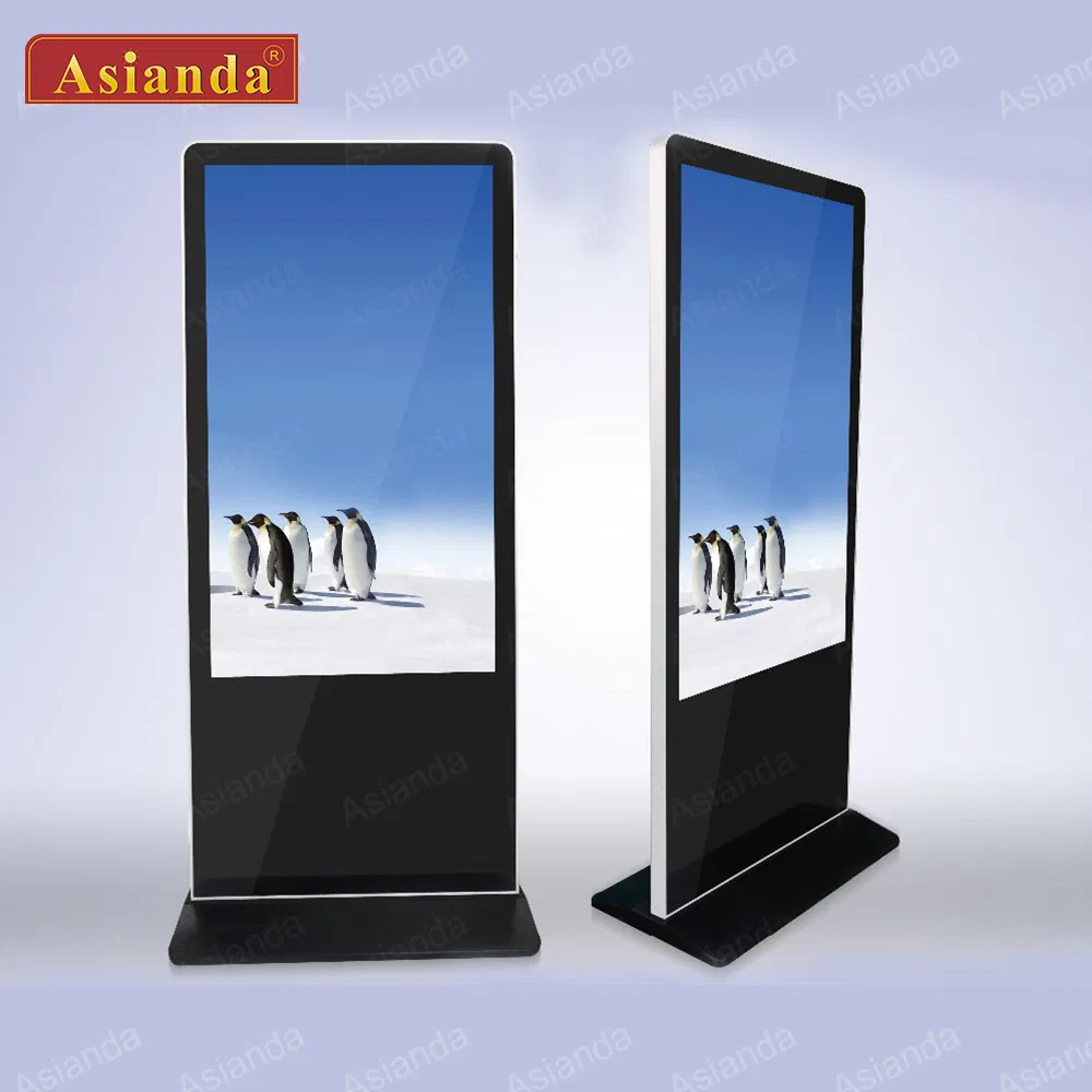 75-дюймовый напольный сенсорный киоск для рекламы