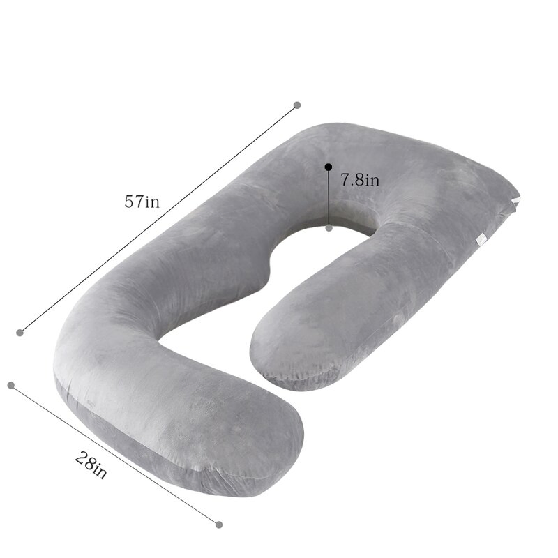 COMFLIVE Cotton Body Medium Support Pillow-Light Gray